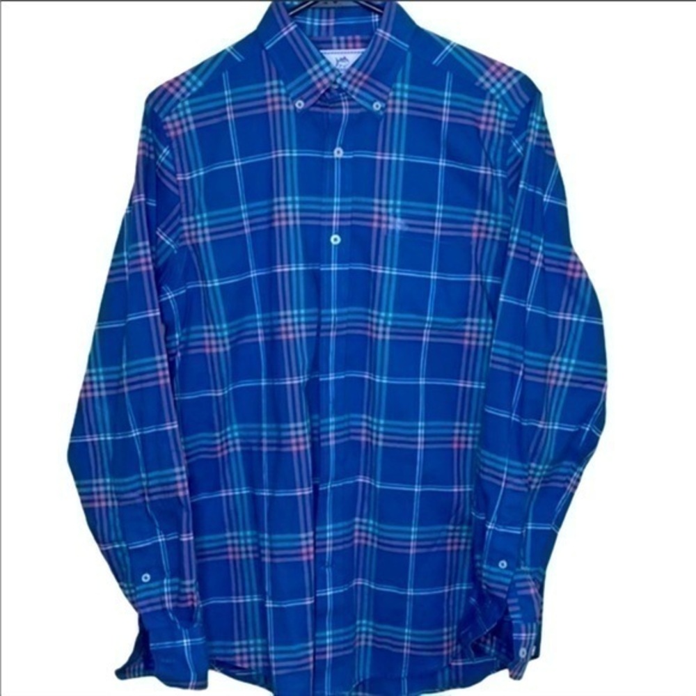 Southern Tide deep water plaid button down shirt